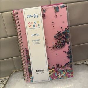 Blue Sky Pink Confetti Spiral Notebook